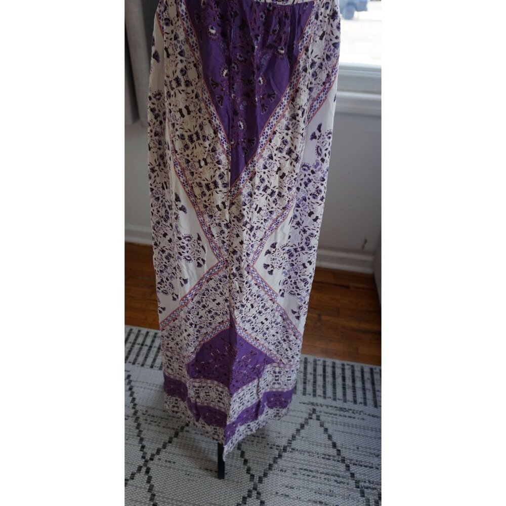Purple Floral Print Maxi Dress - Size S - Picture 11 of 13